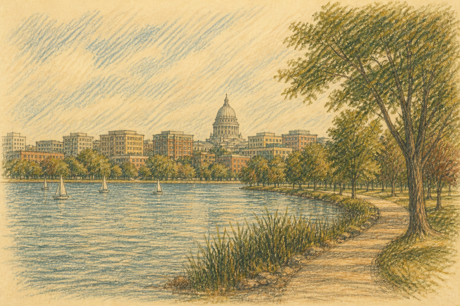 Madison lake shore sketch